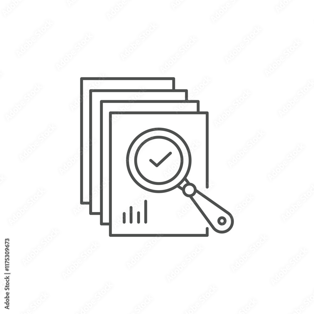 review icon like thin line loupe on paper. concept of market data statistics research or business forecast. flat stroke seek logotype graphic design review icon like thin line loupe on paper. concept of market data statistics research or business forecast. flat stroke seek logotype graphic design