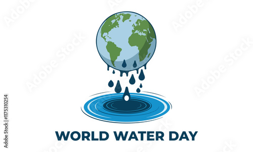 World Water Day is an annual observance day that highlights the importance of freshwater. The day is used to advocate for the sustainable management of freshwater resources. Vector illustration.