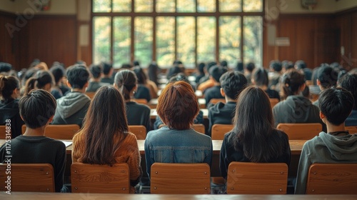 Students Attentively Listening in a University Lecture Hall: Education, Learning, and Academic Growth
