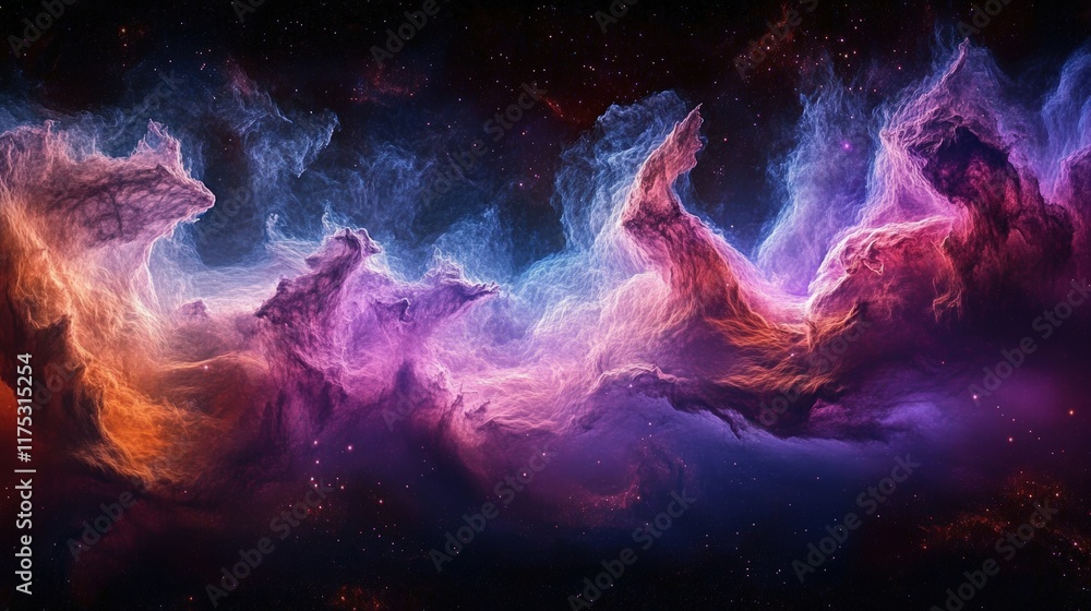 Fototapeta premium A Stunning Cosmic Nebula Illustration with Vibrant Colors and Ethereal Textures Capturing the Beauty of Deep Space