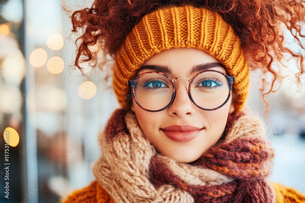 A knitter in a bustling coffee shop, with steaming coffee, a colorful scarf in progress, lively background chatter, and warm lighting A knitter in a bustling coffee shop, with steaming coffee, a colorful scarf in progress, lively background chatter, and warm lighting