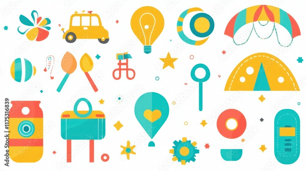 Vibrant Summer Adventure: A Collection of Joyful Icons Vibrant Summer Adventure: A Collection of Joyful Icons