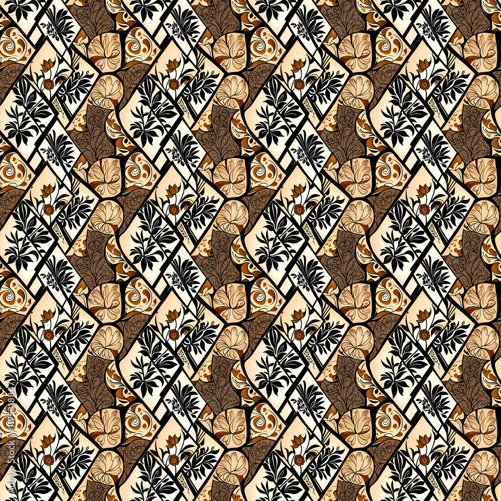 Obraz premium 繊細なラインアート, 豪華な装飾, レトロパターン, 環境デザイン, テキスタイルアート, 抽象的な装飾, 流れるパターン, 木目テクスチャ, ファッションデザイン, 光と影のパターン, クラシックなモチーフ, 動きのある模様, ラグジュアリーデザイン, 輝くパターン, モダンアート, インスピレーションパターン, 未来感のあるデザイン, 緻密な構成, シックな装飾, 創造的な背景