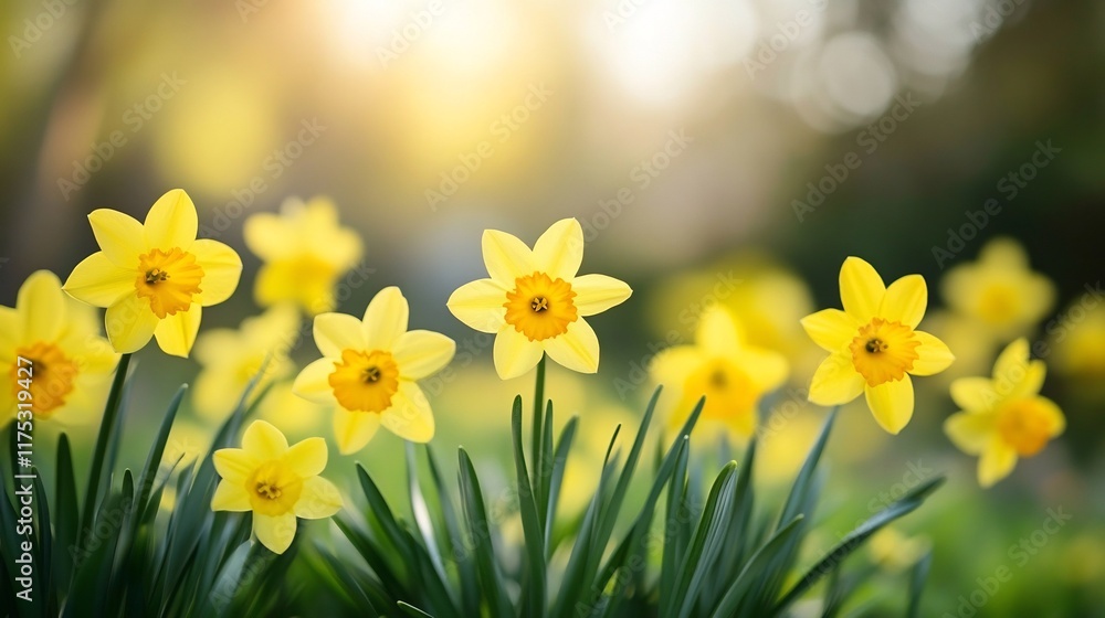 Obraz premium Springtime Daffodils in Sunlight