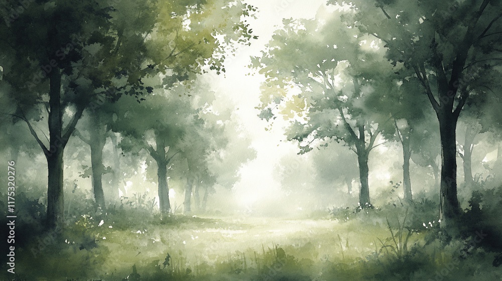 Misty Morning in the Enchanting Forest Misty Morning in the Enchanting Forest