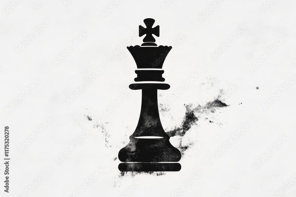 Fototapeta premium A minimalist design of a chess knight, rendered in black silhouette on a plain white background