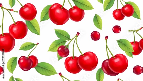 Cherry Fruits Seamless Pattern Tile