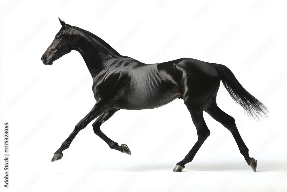 An elegant brown-gray horse in a distinctive ensemble, depicted as a PNG An elegant brown-gray horse in a distinctive ensemble, depicted as a PNG