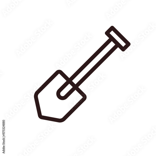 	
Shovel for digging and construction flat vector icon