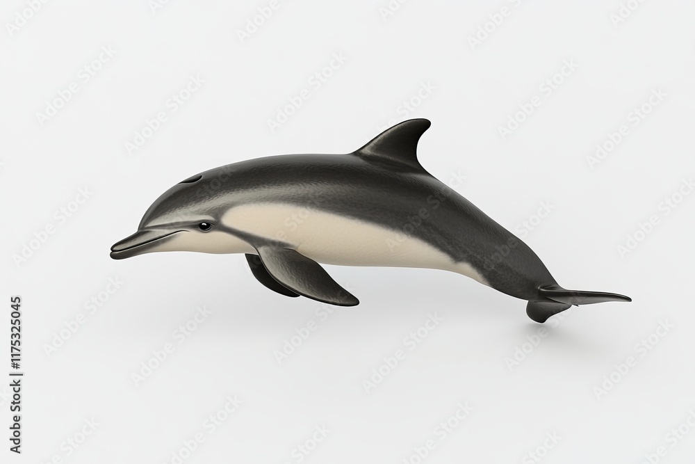 Obraz premium An isolated PNG stock image of a cute dolphin jumping on a white background