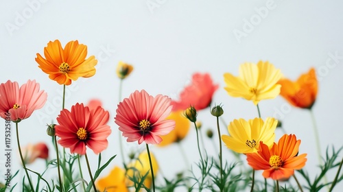 Wallpaper Mural Vibrant Cosmos Flowers in a Soft Light Torontodigital.ca