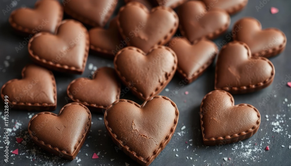Chocolate heart shaped cookies Chocolate heart shaped cookies