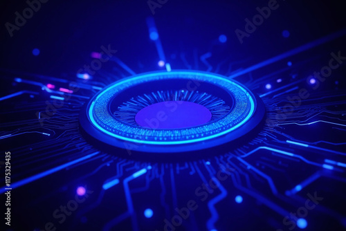 futuristic high tech theme with blue purple color scheme photo