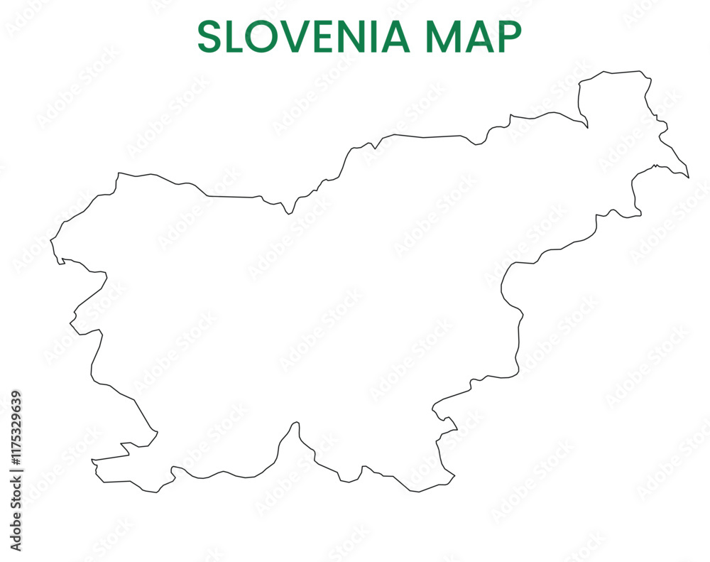 High detailed map of Slovenia. Outline map of Slovenia. Europe High detailed map of Slovenia. Outline map of Slovenia. Europe