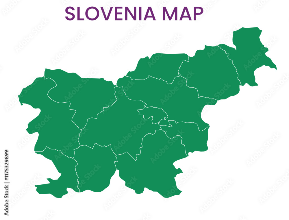 High detailed map of Slovenia. Outline map of Slovenia. Europe High detailed map of Slovenia. Outline map of Slovenia. Europe