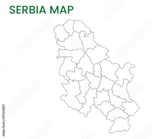 Wallpaper Mural High detailed map of Serbia. Outline map of Serbia. Europe Torontodigital.ca