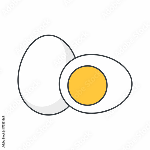 Boiled Egg Vector Illustration.