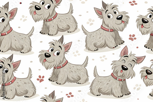 Seamless pattern dog cartoon  background, fabric , wallpaper, home decorate. photo