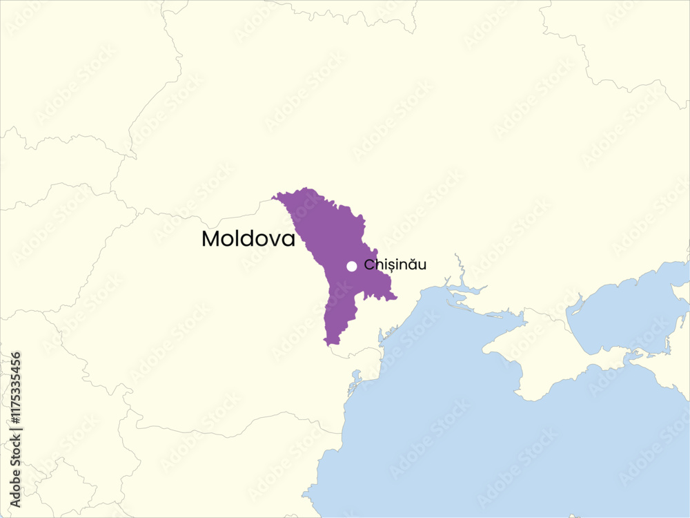 Fototapeta premium High detailed map of Moldova. Outline map of Moldova. Europe