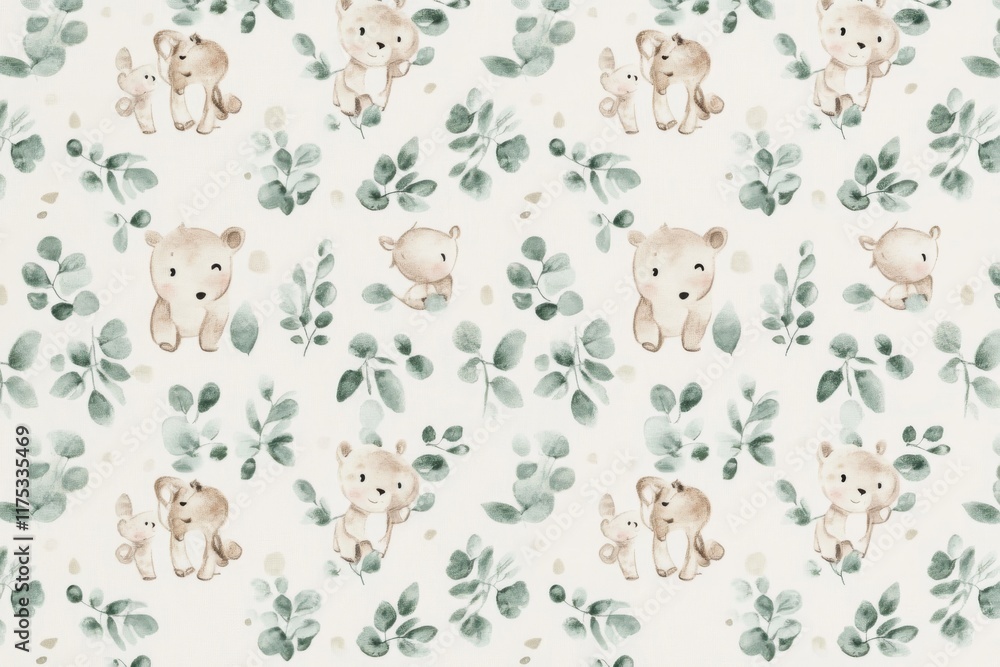 A cartoon safari zoo with an animal border frame is set against a watercolor backdrop A cartoon safari zoo with an animal border frame is set against a watercolor backdrop