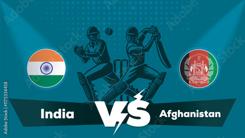 India VS Afghanistan , Afghanistan Vs India cricket match , Cricket match concept with creative illustration.eps