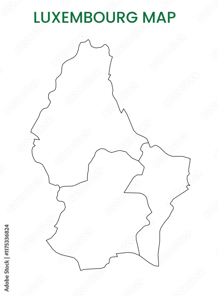Obraz premium High detailed map of Luxembourg. Outline map of Luxembourg. Europe