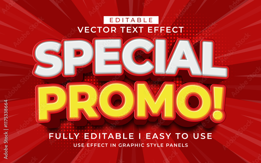 Obraz premium 3d editable special promo text effect typography style template