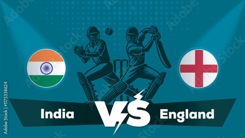 India VS England Match , England Vs India cricket match , Cricket match concept with creative illustration.eps