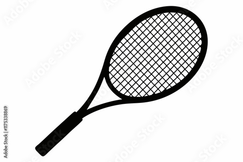 Tennis racket and ball icon Pro Vector.  Tennis Racket and Ball Outline Icon Illustration on White Background Free Vector
