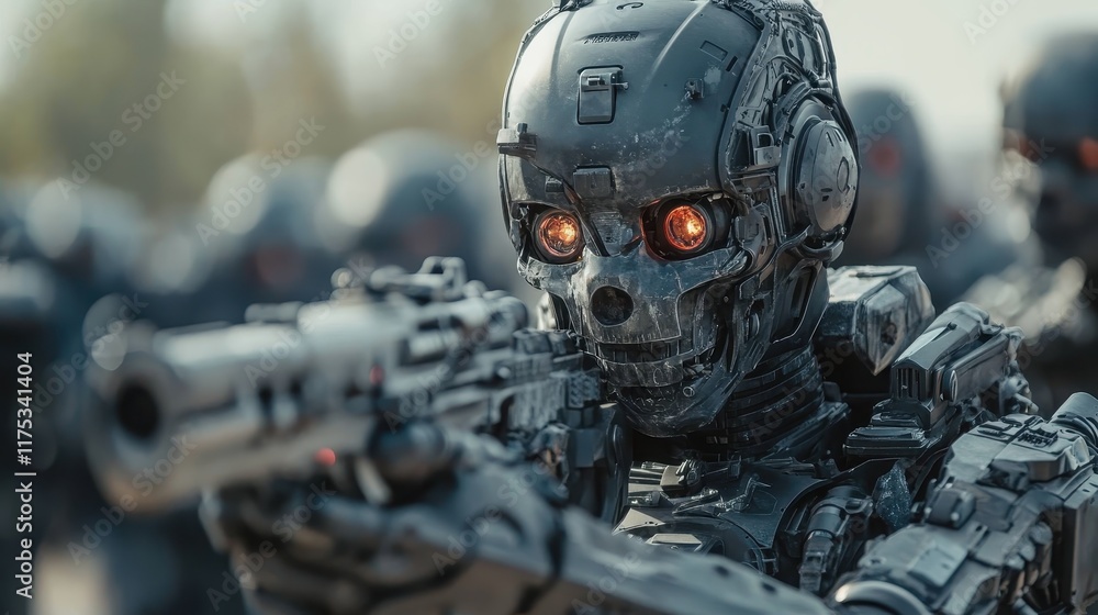 Futuristic War: Cybernetic Soldiers in Combat Futuristic War: Cybernetic Soldiers in Combat