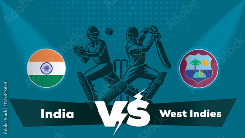 India VS West Indies , West Indies Vs India cricket match , Cricket match concept with creative illustration.eps