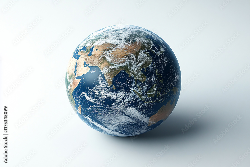 Fototapeta premium A Detailed Earth Globe Showing Landmasses and Oceans