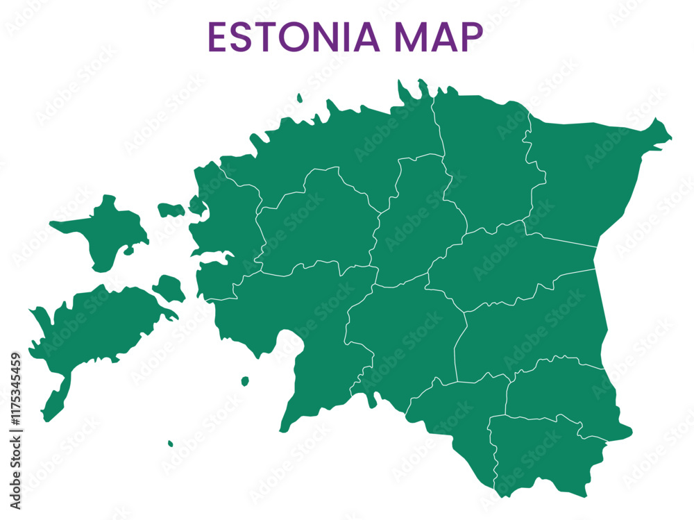 High detailed map of Estonia. Outline map of Estonia. Europe High detailed map of Estonia. Outline map of Estonia. Europe