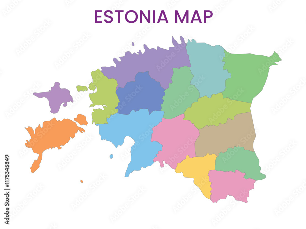 High detailed map of Estonia. Outline map of Estonia. Europe High detailed map of Estonia. Outline map of Estonia. Europe