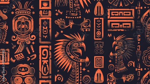aztec symbol seamless pattern wallpaper