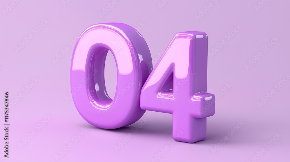 A shiny, 3D representation of the number A shiny, 3D representation of the number