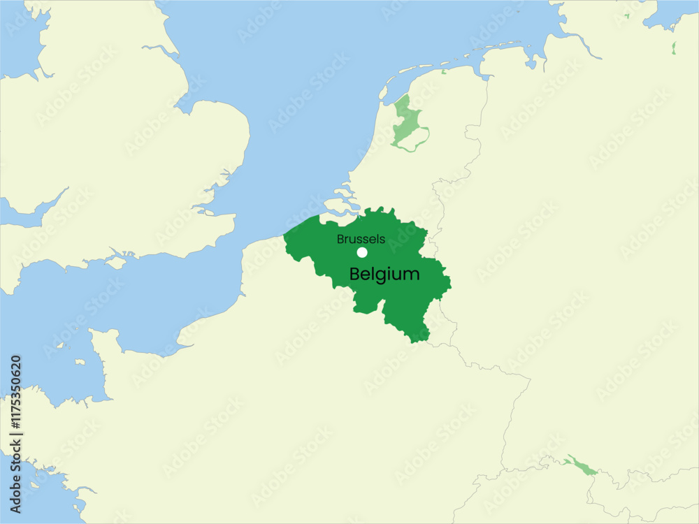 Obraz premium High detailed map of Belgium. Outline map of Belgium. Europe