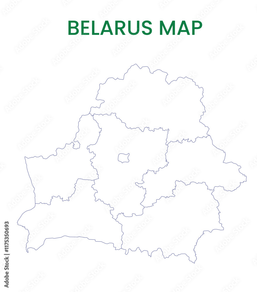 High detailed map of Belarus. Outline map of Belarus. Europe High detailed map of Belarus. Outline map of Belarus. Europe