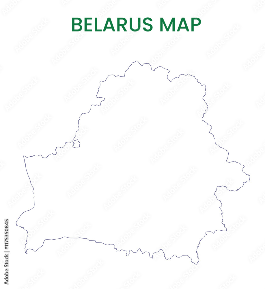 High detailed map of Belarus. Outline map of Belarus. Europe High detailed map of Belarus. Outline map of Belarus. Europe