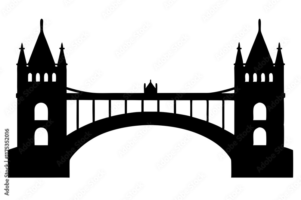 Fototapeta premium London bridge isolated vector silhouette illustration