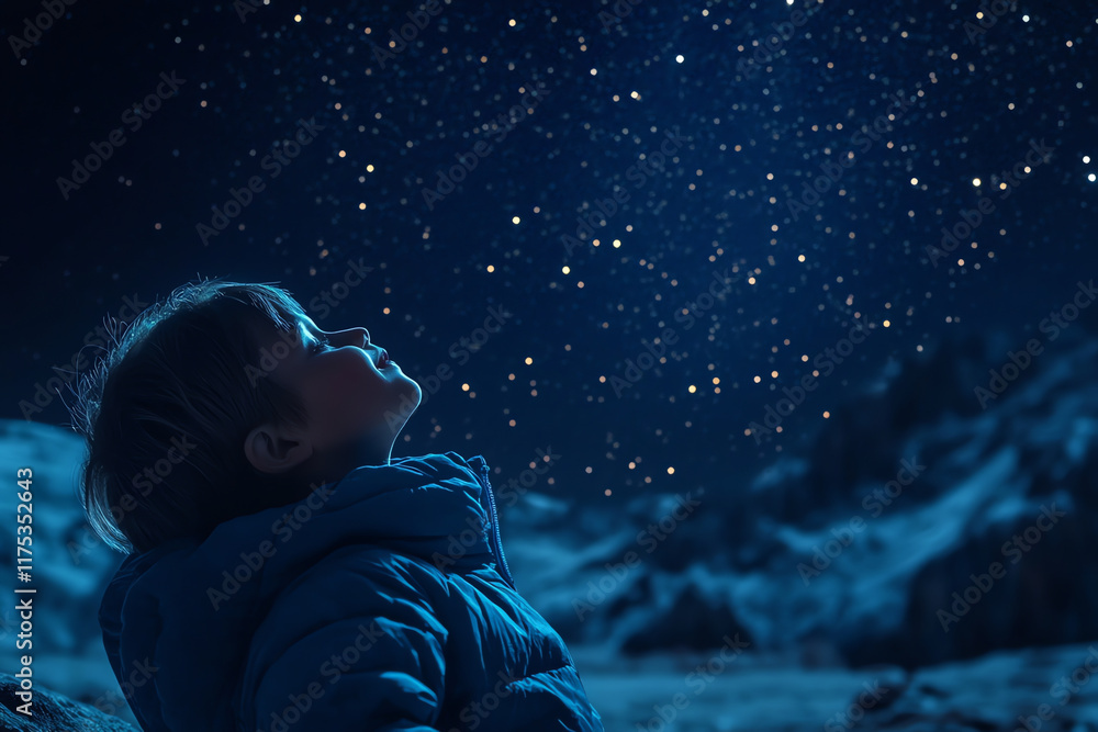 Naklejka premium Starry Capturing the beauty of a star filled night sky