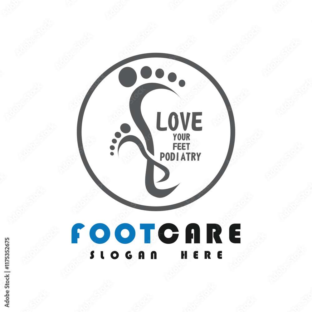 Fototapeta premium Projekt logo pielęgnacji stóp, prosta koncepcja, Premium Vector