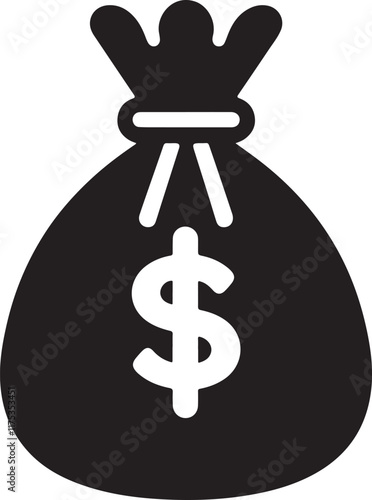 Money bag vector illustration for financial growth and success