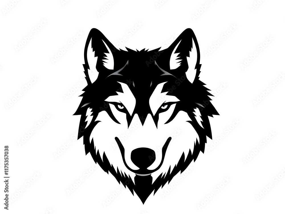 Naklejka premium Wolf head silhouette 