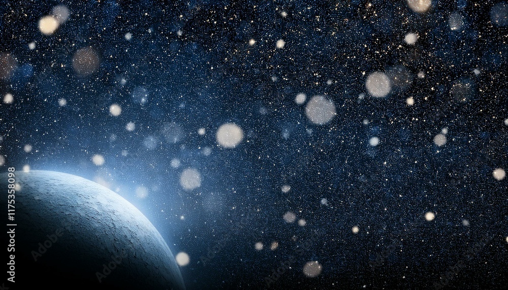 Obraz premium スタイリッシュな空間、幻想的な雰囲気、吹雪のアクセント、イラスト、グラフィック、文字なしの背景画像 Generated by AI 