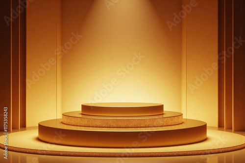 luxurious high end stage setup three tiered circular podium photo