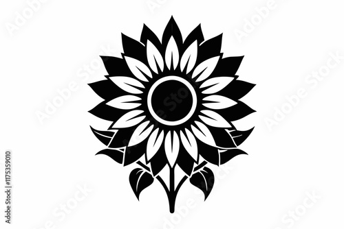 Sunflower vector art silhouette illustration design
