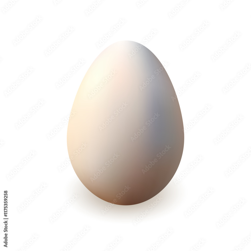 Chicken egg, realistic 3d . Vector illustration on white background Chicken egg, realistic 3d . Vector illustration on white background