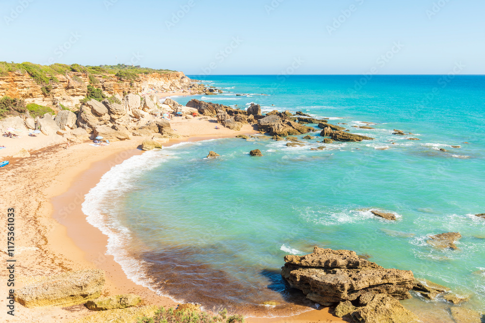Fototapeta premium CALA ENEBRO CALA EL FRAILECILLO conil de la frontera 2025CÁDIZ DETALLES