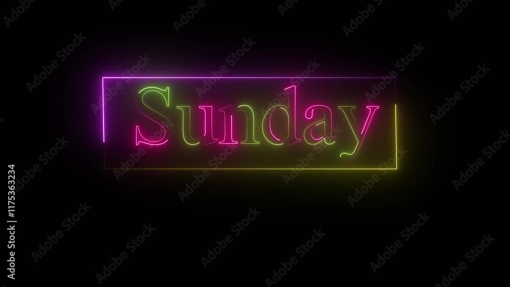 Saturday text icon animation with bright neon in combination of 2 colors which is beautiful 4k video Saturday text icon animation with bright neon in combination of 2 colors which is beautiful 4k video